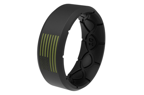 Edge Hero - America Black &amp; Moss Green Flag Ring